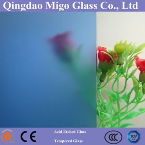 Acid ætset blåt glas