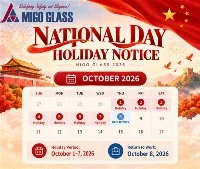 MIGO Glass 2026 Kinas nationaldag, helligdag